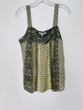 Rose & Olive Green and Cream Patterned Camisole